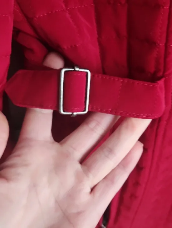 Gallery Red Quilted Coat with Classic Collar - Picture 5 of 7